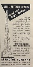 Torre de antena de aço aeromotor 33-100 pés rádio galvanizado TV anúncio impresso vintage 1955 comprar usado  Enviando para Brazil