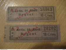 S. A. Ex. BARCELONA Transport 2 Ticket Capicua Palindrome Tram Tramway Tranvia B segunda mano  Embacar hacia Argentina