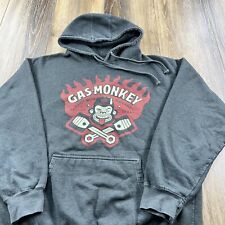 Vintage Gas Monkey Garage Hoodie Mens XL Gray Sweatshirt Hot Rod Racing Flames for sale  Shipping to South Africa