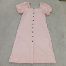 Vestido feminino J Crew Cottage pequeno rosa claro midi manga folhada botão, usado comprar usado  Enviando para Brazil