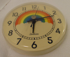 Relógio arco-íris raio de sol off white vintage nuvem feliz plástico 8 polegadas decoração de cozinha, usado comprar usado  Enviando para Brazil