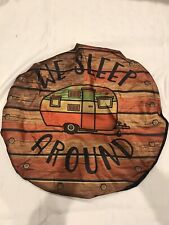 Used, Camping Spare Tire Wheel Cover WE SLEEP AROUND RV Camper travel trailer 5th for sale  Shipping to South Africa