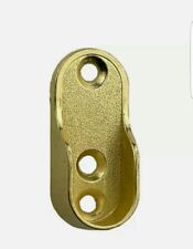 OVAL WARDROBE HANGING RAIL END SUPPORT BRACKETS BRASS GOLD  END 20MM X 45MM for sale  Shipping to South Africa