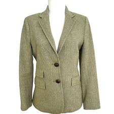 Blazer feminino J Crew Hacking Herringbone tweed 4 verde ajustado casual comprar usado  Enviando para Brazil