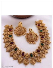 Gold Plated Jhumka Earrings Indian Bollywood Choker Necklace set Bridal Jewelry for sale  Shipping to South Africa