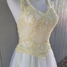 Used, Alyce Designs Prom Halter Sequins Formal Prom Backless Dress Size SM 10 Yvory for sale  Shipping to South Africa