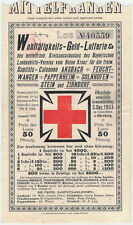 Lote de lotería - Caridad columnas sanitarias Franconia central Nuremberg - 1903 segunda mano  Embacar hacia Argentina