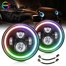 Par de faróis redondos LED RGB halo 7 polegadas lâmpada DRL para Chevy C10 C20 Camaro Nova comprar usado  Enviando para Brazil