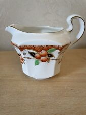 Antique Heathcote China Art Nouveau milk cream jug orange rust fruits, used for sale  ABERDEEN
