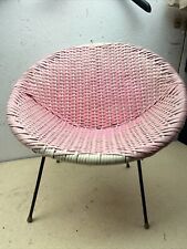 Cadeira satélite vintage infantil cesta de tecido plástico rosa e branco comprar usado  Enviando para Brazil