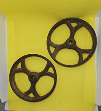 Par de ruedas antiguas de hierro fundido - 4 1/2 pulgadas de diámetro x 7/8 de pulgada de ancho segunda mano  Embacar hacia Argentina