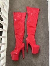thigh boots red for sale  LONDON