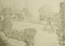 Alfred Sharp original signed Limited edition etching; ‘Meadow Farm’ 1989, used for sale  Shipping to South Africa