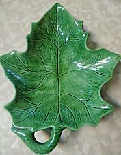 Vintage Holland Mold Pottery Large Green Leaf Bowl/ Candy Dish  for sale  Temple