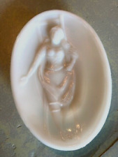 Vintage Milk Glass Lady on Ladder Soap Dish Very Unusual for sale  Shipping to South Africa