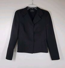 Blazer feminino Akris Punto preto mistura de lã pebblem bolsos com botões tamanho 6 comprar usado  Enviando para Brazil