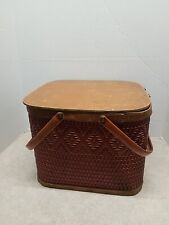 VTG Redman Picnic Basket Wicker Woven Rattan Mid Century Farmhouse, Country for sale  Shipping to South Africa