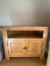 solid oak tv corner cabinet for sale  CORBY