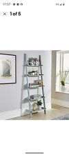 Grey Ladder Shelving Unit 5 Tier Display Stand Book Shelf Wall Rack Storage for sale  Shipping to South Africa