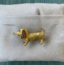Broche de cachorro Darling assinado SA Dachshund tom dourado com strass comprar usado  Enviando para Brazil