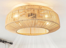 Ventilador de techo de montaje empotrado de 19" 4 luces accesorio dorado con jaula de ratán aspas transparentes segunda mano  Embacar hacia Argentina