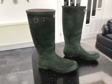 HUNTER 'MADE IN SCOTLAND' GREEN TALL WELLINGTONS UK 10 EURO 44 for sale  Shipping to South Africa