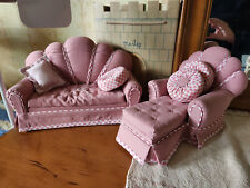 10-13" Living room doll furniture, stuffed sofa, chaise lounge chair, pillows for sale  Shipping to South Africa