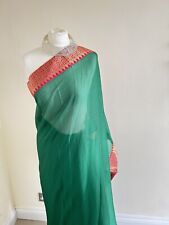 Green sari saree for sale  UK