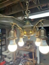 Candelabro pendurado panqueca metal bronze antigo vintage 4 lâmpadas luminária comprar usado  Enviando para Brazil