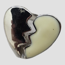 Silver Ring Elegant Women’s Jewelry Size 9 with Beige Broken Heart Design - 8gr for sale  Shipping to South Africa