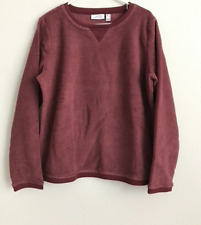 Denim & Co. Chenille Fleece Long-Sleeve Sweatshirt - Burgundy (Sz L) a51240 for sale  Shipping to South Africa