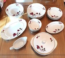 Cmielow Porcelain Vintage Dinner Set Gold Rimmed Red Roses 5 Person Dinner Set for sale  Shipping to South Africa