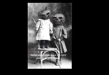 Vintage Creepy Children Halloween PHOTO Pumpkin Costume Freak Scary Kids Mask - for sale  Shipping to Canada