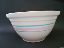 Vintage Oven Ware Large Pottery Mixing Bowl With Blue and Pink Stripes - 12 in. for sale  Shipping to South Africa