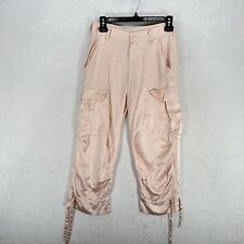Vintage Joie Pants Womens 25 Baby Pink Pastel 100% Silk Cargo Ruched Y2K 90s for sale  Shipping to South Africa