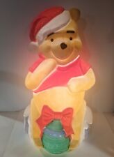 Vintage Disney Christmas Blow Mold Winnie The Pooh Santa Pot Honey 33” Tall for sale  Shipping to Canada