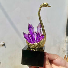 Arte estilo 1,9 lb pássaro roxo ametista cisne lindo estado, usado comprar usado  Enviando para Brazil