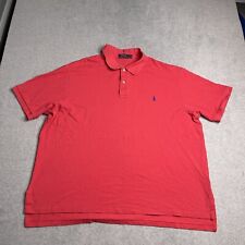 Polo Ralph Lauren Polo Shirt Mens 3XB XXXB Big Red Solid Cotton Golf Rugby Pony for sale  Shipping to South Africa