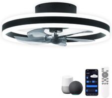 Smart Ceiling Fan with LED Light 20" Diameter Remote / App / Voice Control Black for sale  Shipping to South Africa