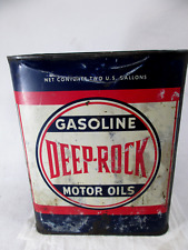 Vintage Deep Rock Gasoline Motor Oil empty metal 2 gallon can for sale  Shipping to South Africa
