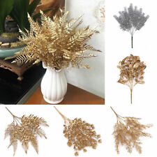 Hojas de plantas de oro artificial de plata flores sintéticas boda decoración del hogar hágalo usted mismo artesanía segunda mano  Embacar hacia Argentina