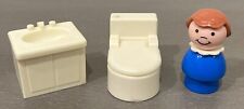 Conjunto de banheiro vintage Fisher Price Little People branco vaso sanitário e pia campista década de 1970 comprar usado  Enviando para Brazil