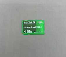 Used, 512MB Green Sandisk Memory Stick Pro Duo Card Sony PSP MagicGate Cybershot Green for sale  Shipping to South Africa