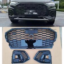 Front Grill Honeycomb Grille+Fog Light Cover Trim For Audi Q5 2021-22 RSQ5 Style for sale  Shipping to South Africa
