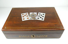 Antiga caixa de jogos de cartas vitoriana incrustada madrepérola pau-rosa madeira c19th comprar usado  Enviando para Brazil