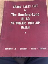 Bamford Long BL60  Automatic Pick Up Baler Spare Parts Catalogue 1954 for sale  Shipping to Ireland