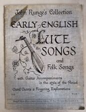 John Runge's Early English Lute Songs And Folk Songs C1959 Vintage Guitar Chord , used for sale  Shipping to South Africa