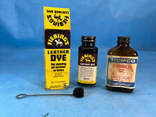 Vtg Fiebings Black Leather Dye In Glass Bottle & Humco  Heatsfoot Oil Bottle for sale  Shipping to South Africa
