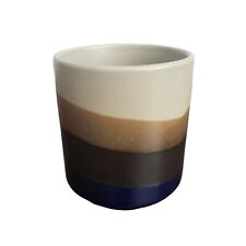 Caneca de café listrada marrom azul cerâmica sem mãos comprar usado  Enviando para Brazil