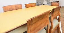 Vintage Mid Century Formica Wood Dining Table White Yellow for sale  Shipping to South Africa